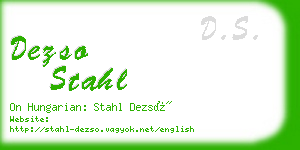 dezso stahl business card